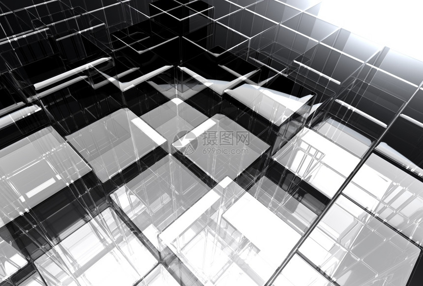 镇成功白色的抽象玻璃结构建筑设计图片