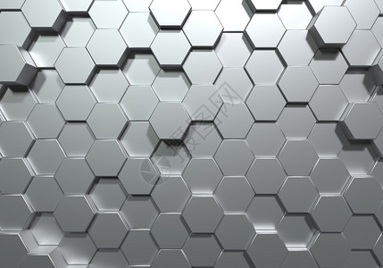 灰色抽象艺术和几何概念图解3D显示图形设计的案象说明GreySophicalartand幾何概念插图六边形未来派蜂窝背景图片