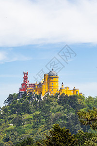 葡萄牙辛特拉的Pena皇家宫殿Pena欧洲的浪漫遗产图片