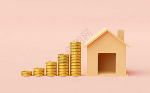 黄金租位兴趣市场财产投资和住房抵押贷款金融概念三个插图3象征设计图片