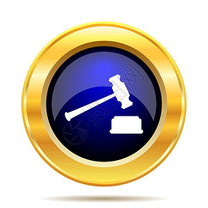 判决象征法官在白色背景上的锤图标互联网按钮法院图片