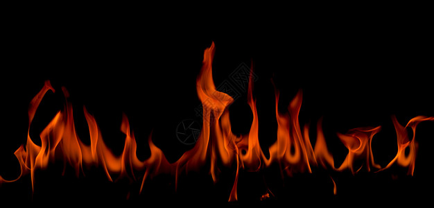 火热篝抽象艺术黑色背景的火焰燃烧红色热火花上升烈橙光闪耀的飞行粒子图片