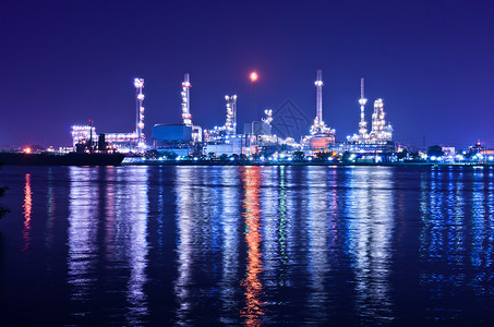 保护地表石油炼厂反射的光线在平面石油炼厂气体技术图片
