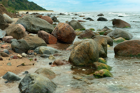 海岸上的石脊图片