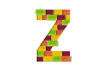 果冻字体孤立在白色背景上的糖果或字母表拉丁食品字母表糖果ZZ小吃紫色背景