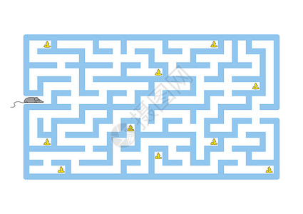 益智迷宫玩象征有趣的迷宫儿童益智卡通风格迷宫难题彩色矢量插图找到正确的路径逻辑和空间思维的发展漫画设计图片