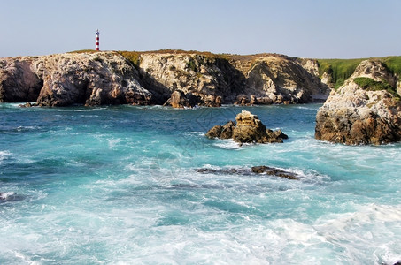 葡萄牙阿连特霍PortoCovo的海景明亮岩石旅行图片