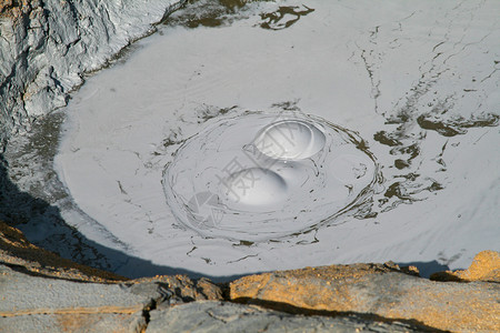 泥洞泡沫沸烫热产生灰色泡来源水池蒸汽图片