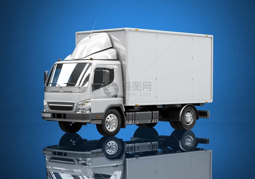 3d信使服务运送卡车图标有空白的一面随时可定制文本和标志输送义务设施图片
