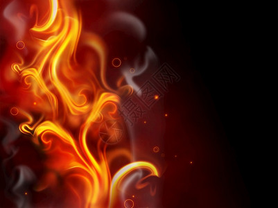 抽烟含有火焰花和烟雾的抽象火情背景明亮的温暖设计图片