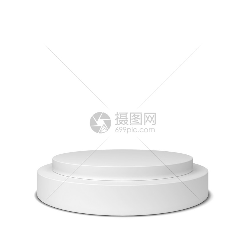白背景孤立的圆桌讲台3d插图圆形的挑战平台图片