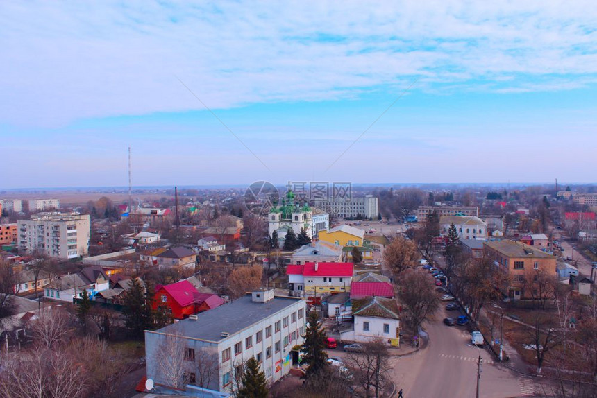 建造高的宗教乌克兰科泽莱茨镇全景图片
