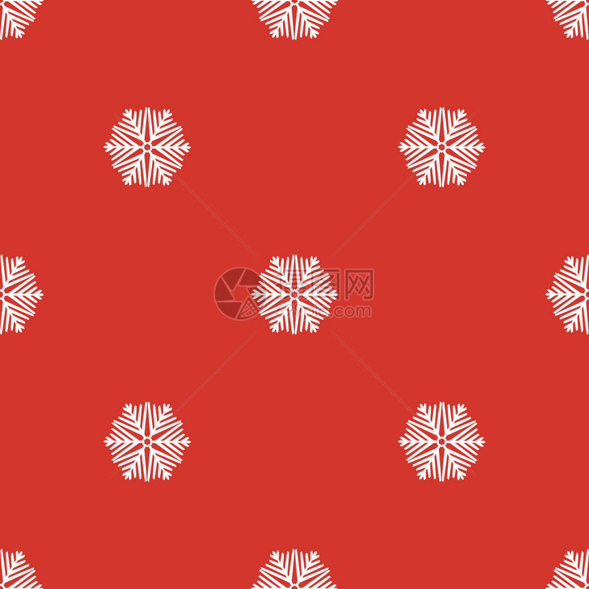 圣诞节框架无缝白色圣诞雪花在红背景插图无缝白色圣诞雪花闪光图片