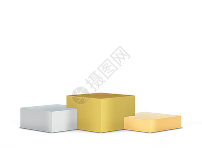 六维立方体展览三个阶段维插图的获胜讲台白背景上孤立比赛空白的设计图片
