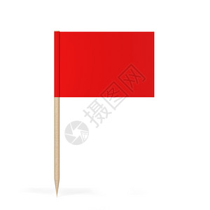 白色背景上孤立的空白牙签旗帜3d插图微型旗杆政治图片