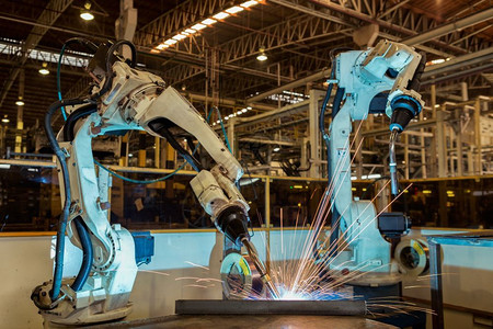 工业机器人是汽车厂新程序的试运行测程序手臂技术行业图片