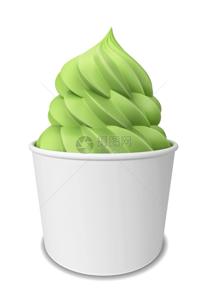 食物白色背景上孤立的冷冻酸奶3d插图水果服务图片