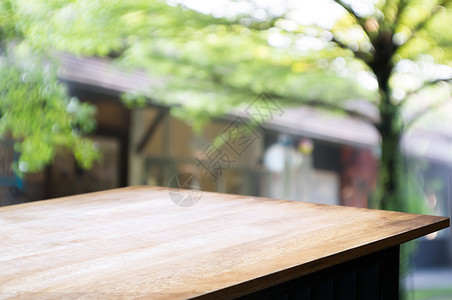 复古的餐饮背景模糊空木制表格明亮的展示图片