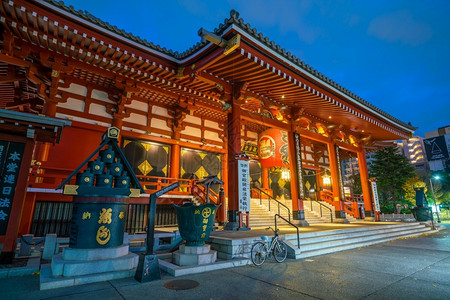 老的浅草寺黑暗日本东京浅usa地区见山寺夜日本东京图片