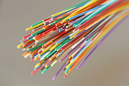 转变带宽Fiber光纤网络电缆关闭科学未来高清图片素材