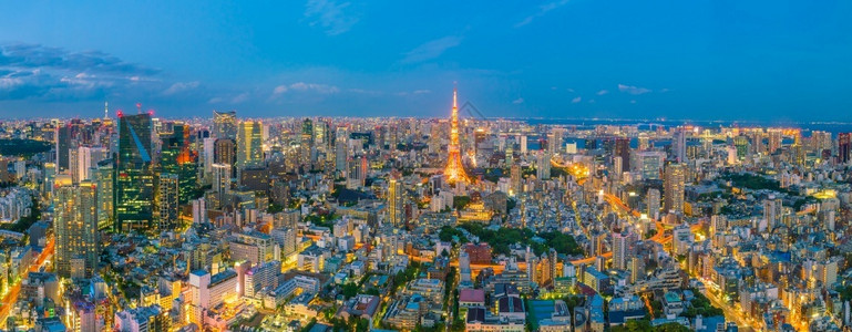 都会天线城市的东京际与塔的天际线图片