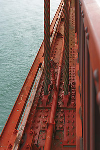 吸引力绳索旧金山著名的门大桥详情包括紧张图片