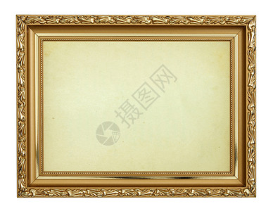 白色背景上的金框铁纹饰博物馆图片