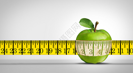 逗留健康和或生活方式作为从健康水果中雕刻出来的测量胶带形状作为饮食和减肥的营养概念或在3D插图样式下保持瘦弱以健康或的方式生活卫保健设计图片