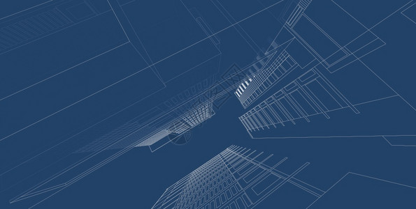 建筑3D插图现代城市建筑抽象背景设计建筑背景插图透视线几何的财产城市图片