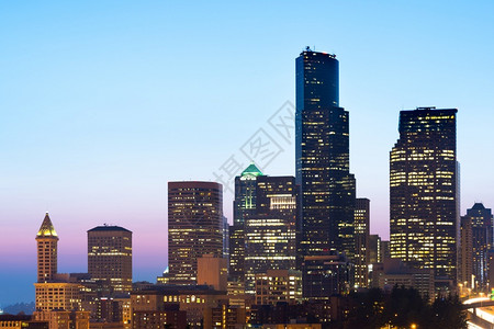 太平洋塔美国华盛顿州西雅图市中心楼大建筑物高清图片