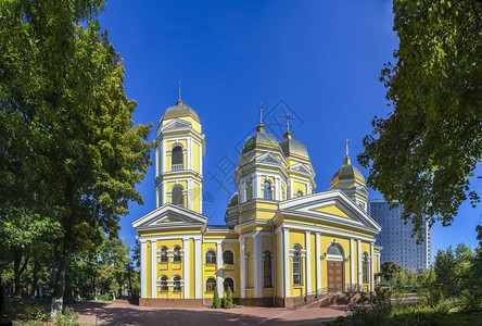 户外正面乌克兰敖德萨圣亚历克西斯教堂现代的图片