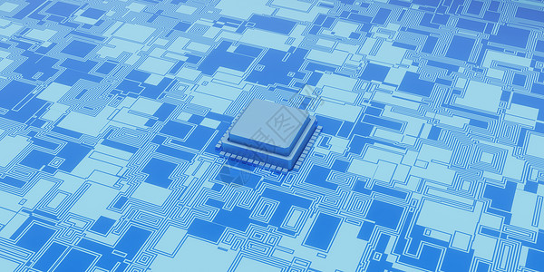 抽象的过程电子3d技术微芯片背景数字地表电路板和芯片的视角图图片