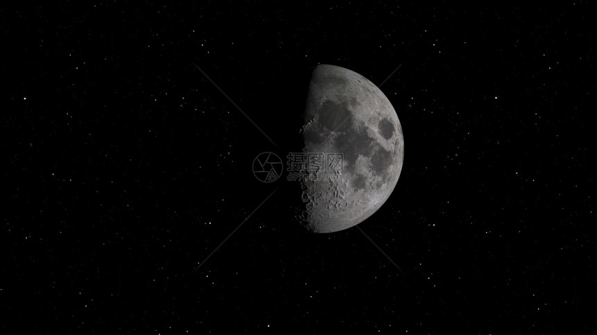 3D月球轨道的成像美国航天局提供的这一图像元件月球在空间背景下有明亮的弹坑和月球土壤光夜晚技术图片
