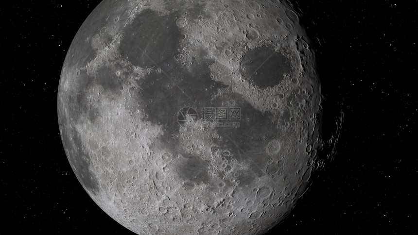 渲染卫星夜晚3D月球轨道的成像美国航天局提供的这一图像元件月球在空间背景下有明亮的弹坑和月球土壤图片