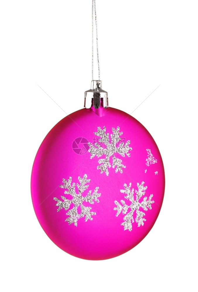 冬天颜色圣诞树的装饰品在白色背景上隔离闪亮的图片