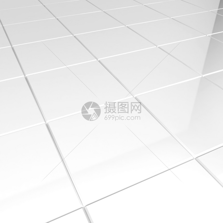 马赛克白色瓷砖3d背景白色的厨房图片