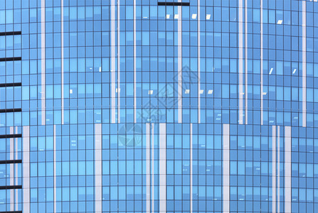 商业城市的窗格蓝玻璃建筑立面现代水平垂直线条现代建筑水平垂直线条图片