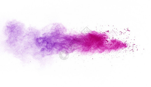 移动灰尘紫色粉末在白背景上爆炸的停动运活力图片