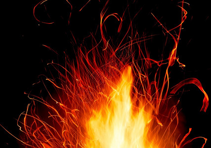 热情燃烧火的抽象焰纹理背景热的橙图片