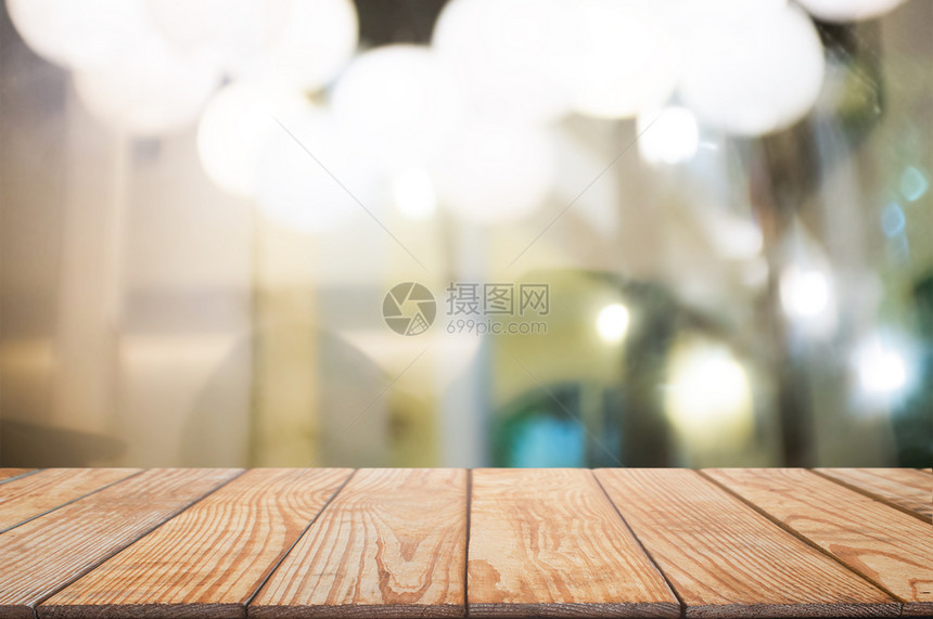 餐厅剪辑墙咖啡背景模糊的混合咖啡店面布料空白木桌图片