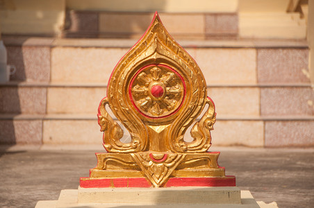 象征文化泰国公共佛教寺庙的达马之轮精神图片