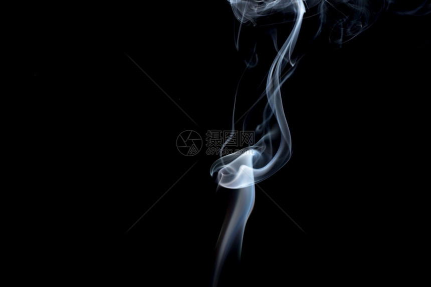 热的颜色多雾路段黑背景火灾设计上的白烟图片