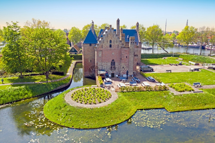 历史来自荷兰梅德姆卜利克Radboud城堡的航空老历史图片