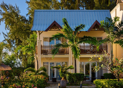 毛里求斯典型的殖民式住宅套房以殖民地风格居住建造安静的屋图片
