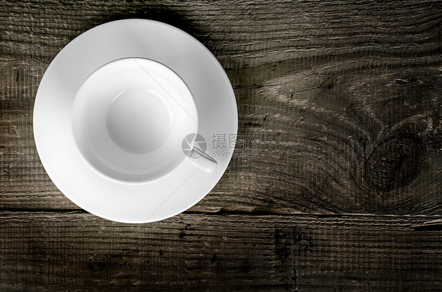 木桌上的空咖啡杯顶视图木桌上的空咖啡杯宴会颜色优质的图片