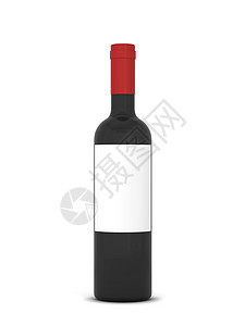 红色的豪饮白背景上孤立的红色酒瓶3d插图派对图片