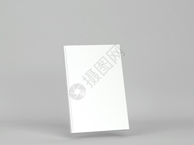 灰色背景的空白书封面模型3d插图目录阅读信息图片