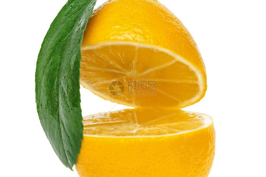 切开的柠檬图片