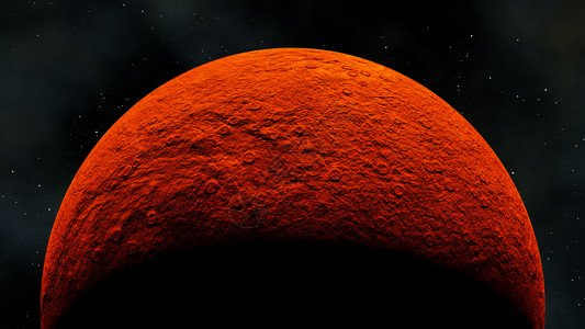 辉光科学红星太阳下3D化成岩石图片