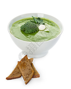 绿色可口开胃孤立的花椰菜奶油汤自然高清图片素材